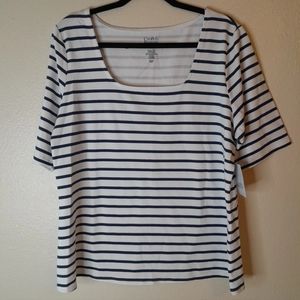 Women's Striped Top Croft & Barrow New W/Tags XXL Cotton Spandex Blend